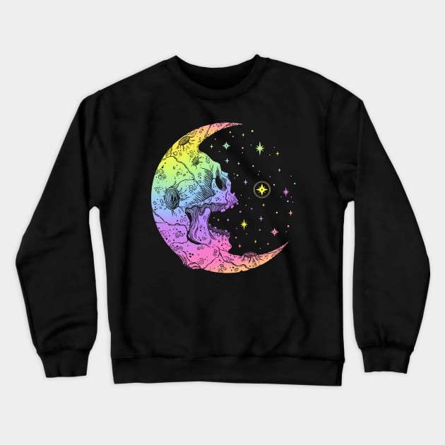 MoonSkull. Dead Moon art Crewneck Sweatshirt by OccultOmaStore